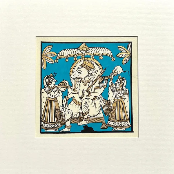 Phad_Painting_From_Rajasthan_Handpainted_Natural_Colors_Light_Blue_5_5_X_5_5_Inch