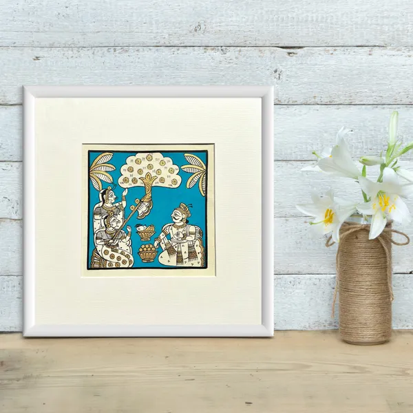 Phad_Painting_From_Rajasthan_Handpainted_Natural_Colors_Light_Blue_5_5_X_5_5_Inch