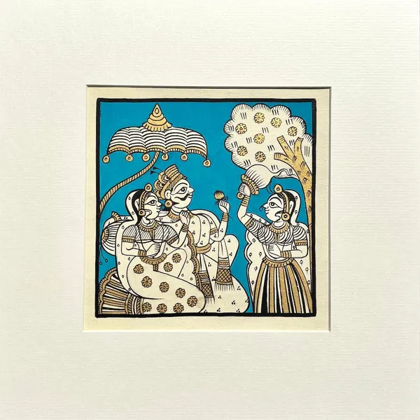 Phad_Painting_From_Rajasthan_Handpainted_Natural_Colors_Light_Blue_5_5_X_5_5_Inch