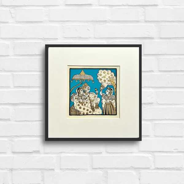 Phad_Painting_From_Rajasthan_Handpainted_Natural_Colors_Light_Blue_5_5_X_5_5_Inch