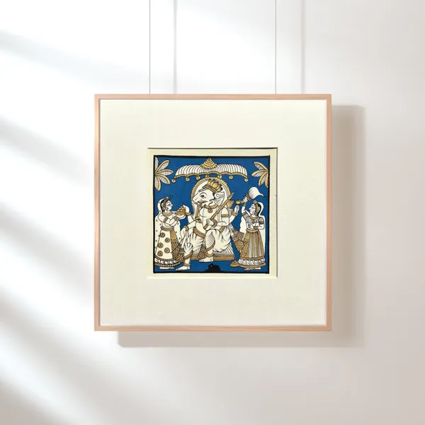 Phad_Painting_From_Rajasthan_Handpainted_Natural_Colors_Navy_Blue_5_5_X_5_5_Inch
