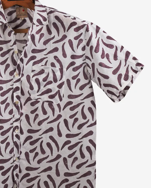 Hand_Blockprinted_Cotton_Half_Sleeve_Shirt_For_Men_Regular_Fit_White_Purple