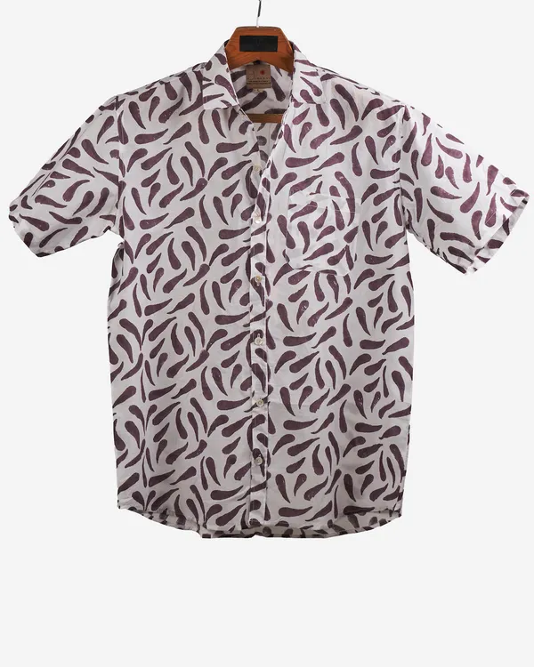 Hand_Blockprinted_Cotton_Half_Sleeve_Shirt_For_Men_Regular_Fit_White_Purple