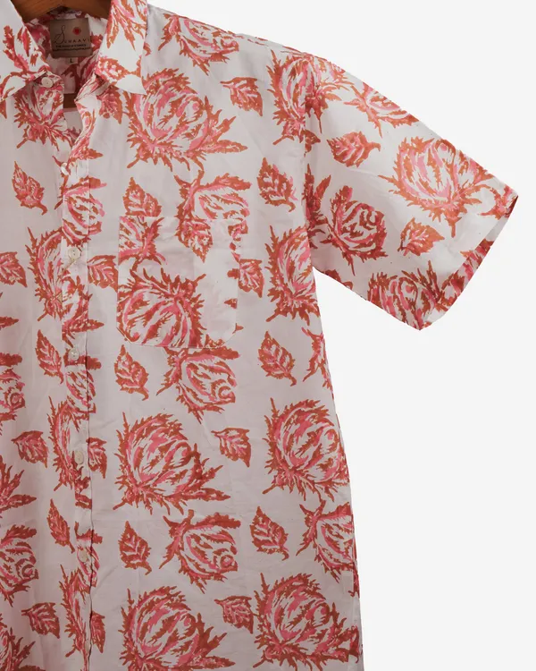 Hand_Blockprinted_Cotton_Half_Sleeve_Shirt_For_Men_Regular_Fit_White_Peach