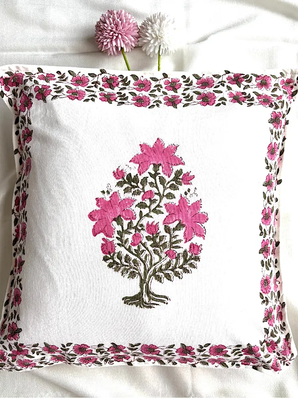 Hand_Blockprinted_Cushion_Cover_Pink_Floral_Design_Set_Of_5