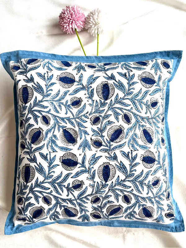 Hand_Blockprinted_Cushion_Cover_Blue_Pomegranate_Design_Set_Of_5
