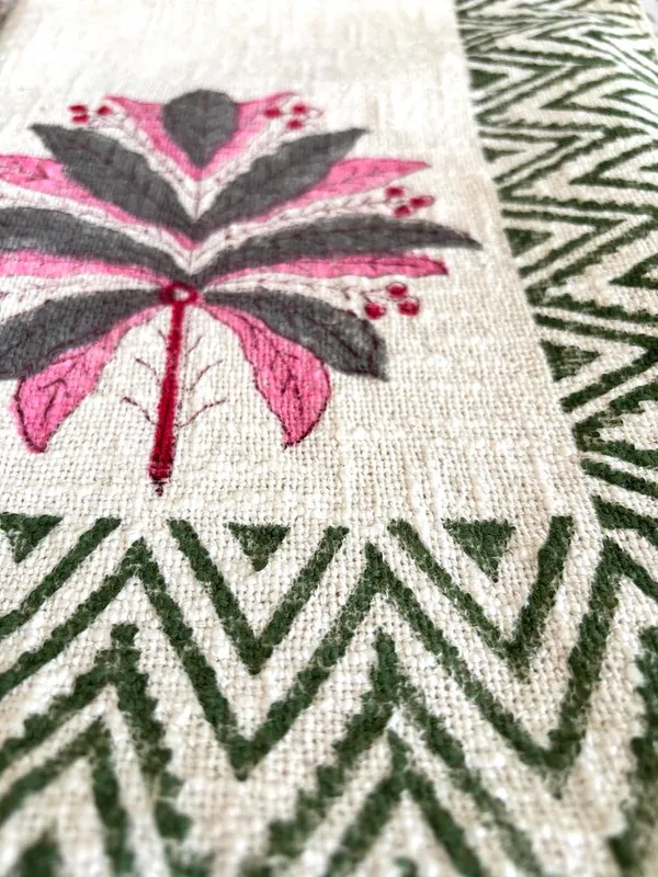 Hand_Block_Printed_Cotton_Sofa_Throws_Pink_Grey_Floral