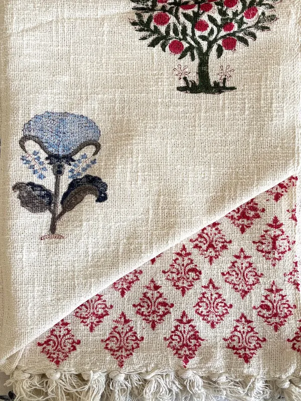 Hand_Block_Printed_Cotton_Sofa_Throws_Pink_Green_Tree
