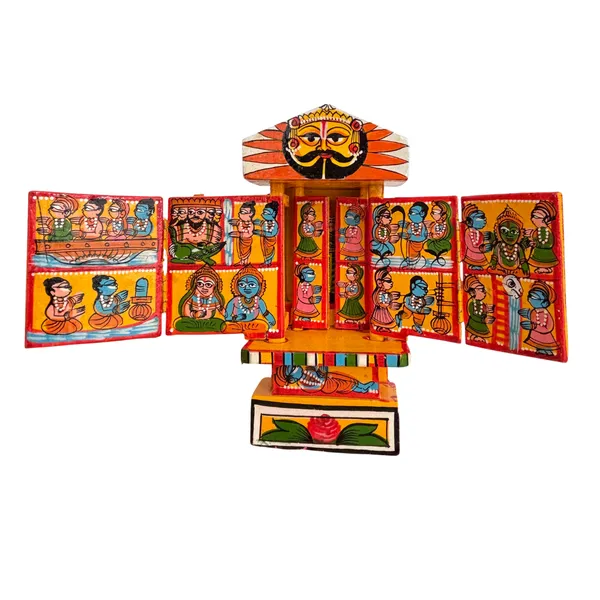 Rajasthani_Kaavad_Art_Ram_Krishna_Leela_7_Inches_Yellow_Color