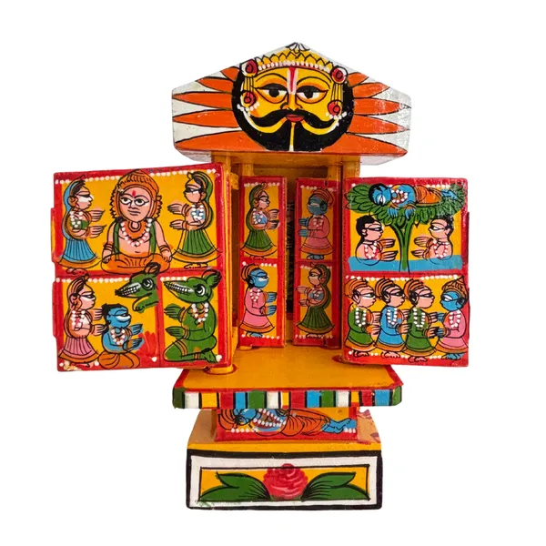 Rajasthani_Kaavad_Art_Ram_Krishna_Leela_7_Inches_Yellow_Color