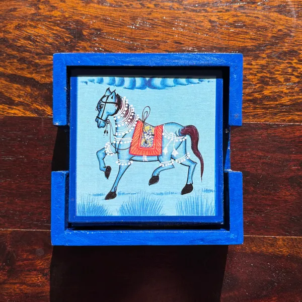 Wooden_Hand_Painted_Tea_Coaster_Horse_Blue