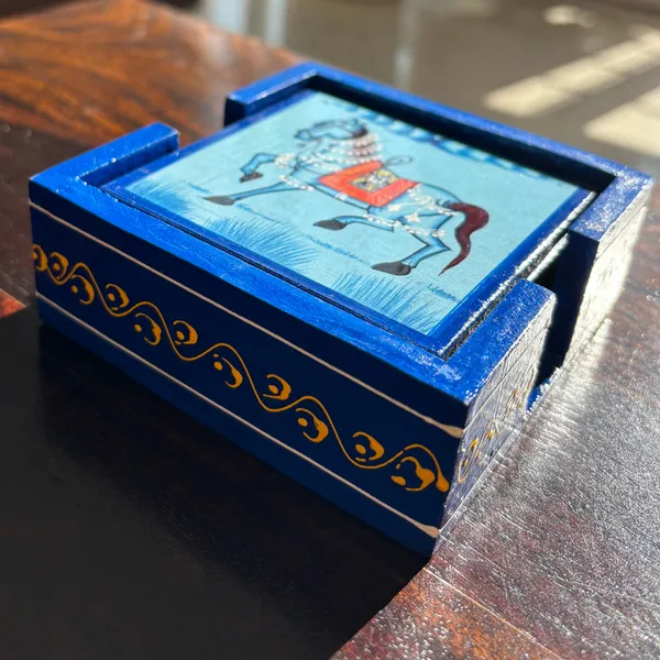 Wooden_Hand_Painted_Tea_Coaster_Horse_Blue