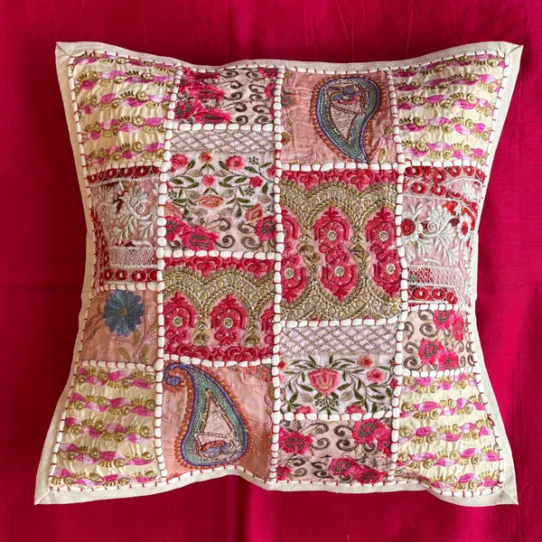 Barmeri_Work_Embroidery_Patchwork_Cushion_Cover_White