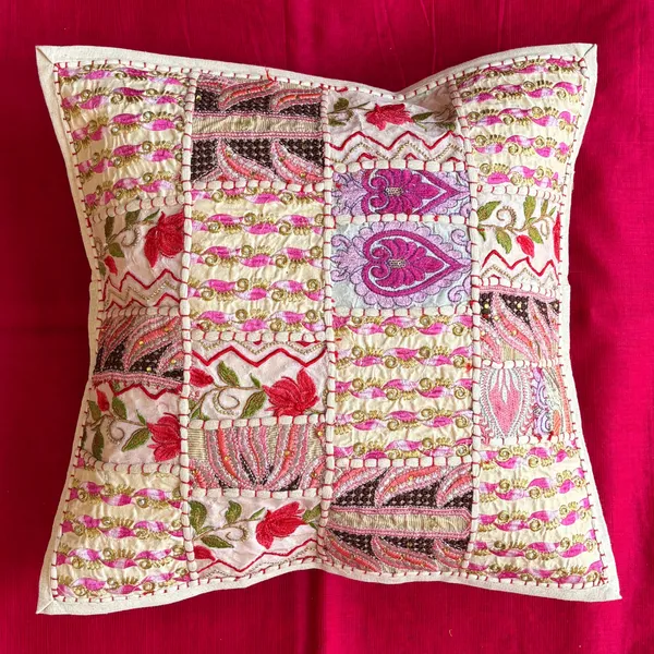 Barmeri_Work_Embroidery_Patchwork_Cushion_Cover_White