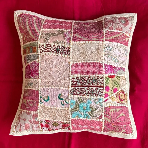 Barmeri_Work_Embroidery_Patchwork_Cushion_Cover_White