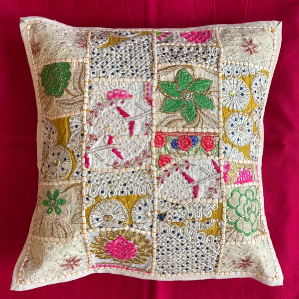 Barmeri_Work_Embroidery_Patchwork_Cushion_Cover_White