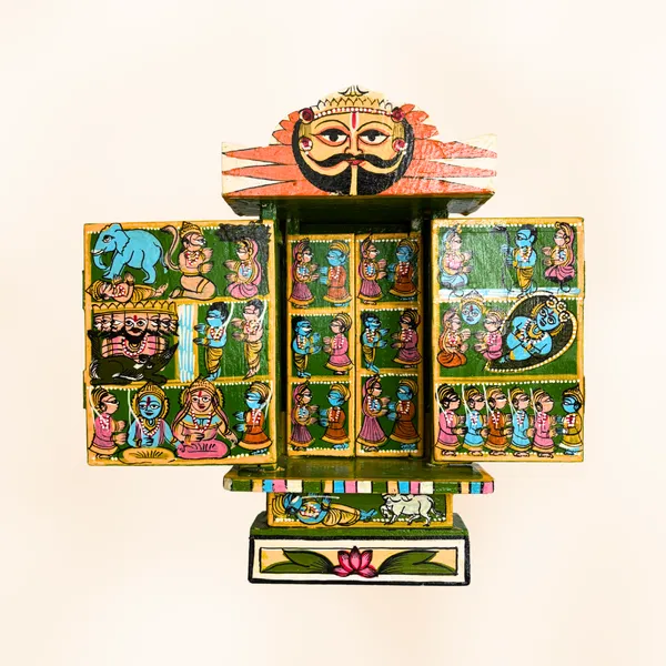 Rajasthani_Kaavad_Art_11_Inches_Ram_Krishna_Leela_Green_Colour