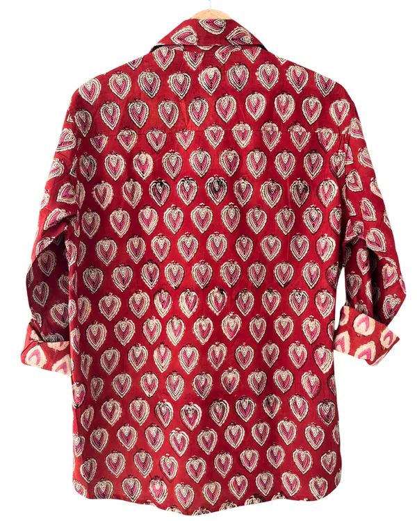 Hand_Blockprinted_Cotton_Full_Sleeve_Shirt_For_Men_Regular_Fit_Red_White_Motifs