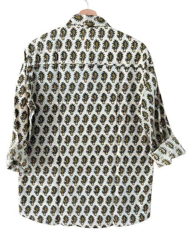 Hand_Blockprinted_Cotton_Full_Sleeve_Shirt_For_Men_Regular_Fit_Beige_Brown_Paisley_Motifs