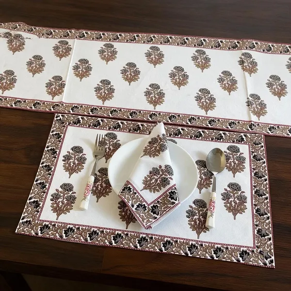 Hand_Blockprinted_Dining_Mats_Napkins_Runner_Set_Of_9_(1_Runner,_4_mats_and_4_napkins)