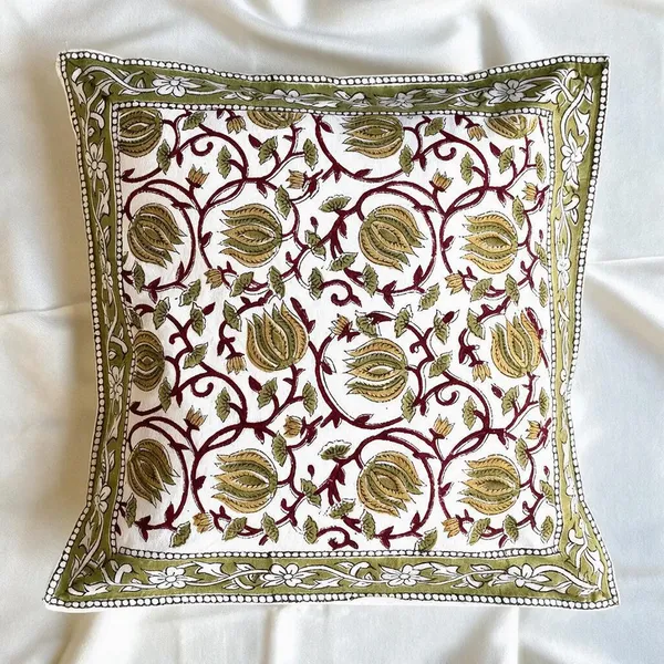 Hand_Blockprinted_Cushion_Cover_Green_Lotus_Design_Set_Of_5_Cushion_Covers