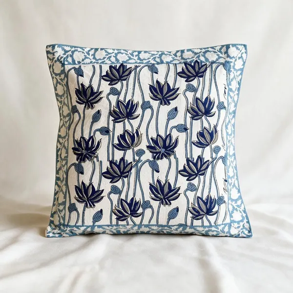 Hand_Blockprinted_Cushion_Cover_Blue_Lotus_Design_Set_Of_5_Cushion_Covers
