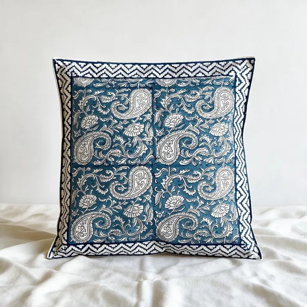 Hand_Blockprinted_Cushion_Cover_Blue_Paisley_Design_Set_Of_5_Cushion_Covers