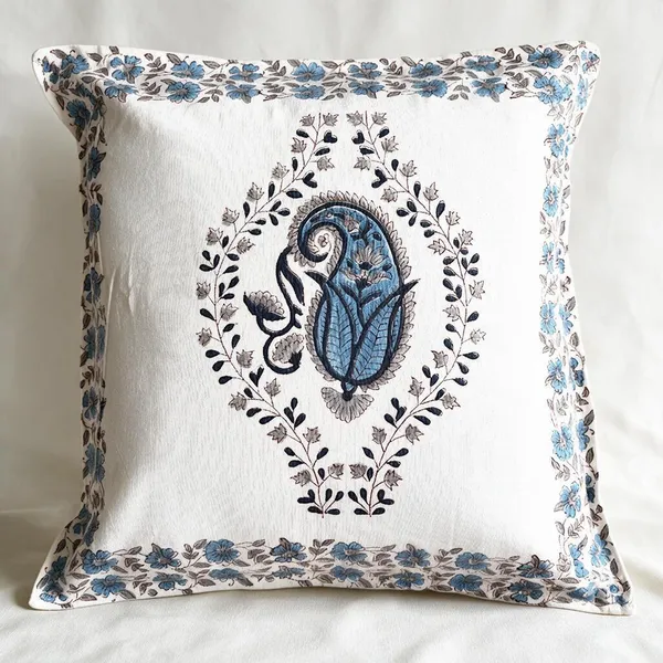 Hand_Blockprinted_Cushion_Cover_Blue_Paisley_Design_Set_Of_5