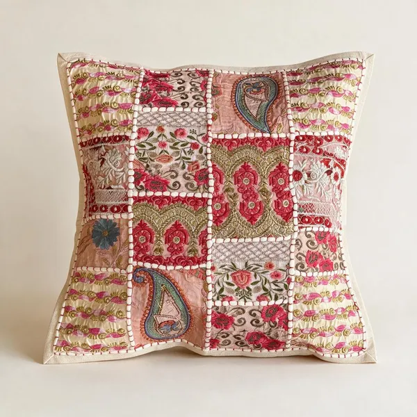 Barmeri_Work_Embroidery_Patchwork_Cushion_Cover_White