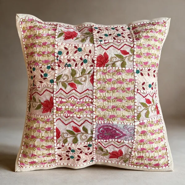 Barmeri_Work_Embroidery_Patchwork_Cushion_Cover_White