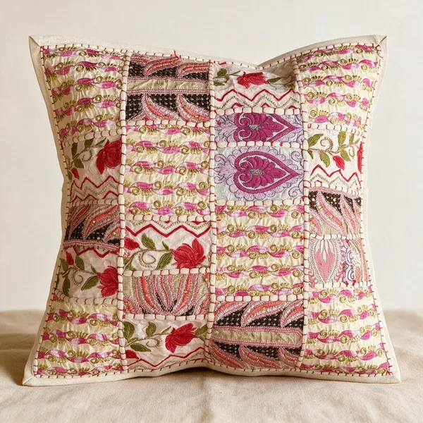 Barmeri_Work_Embroidery_Patchwork_Cushion_Cover_White