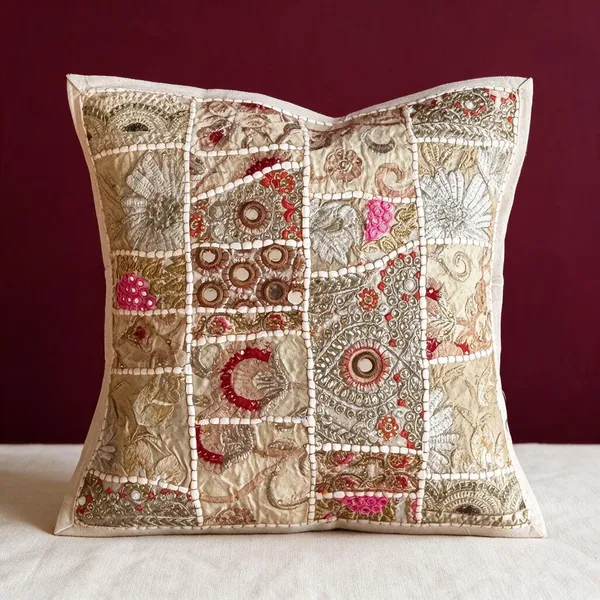 Barmeri_Work_Embroidery_Patchwork_Cushion_Cover_White