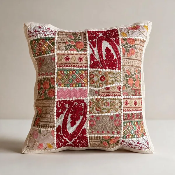 Barmeri_Work_Embroidery_Patchwork_Cushion_Cover_White