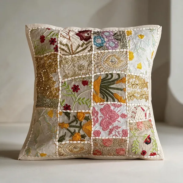 Barmeri_Work_Embroidery_Patchwork_Cushion_Cover_White