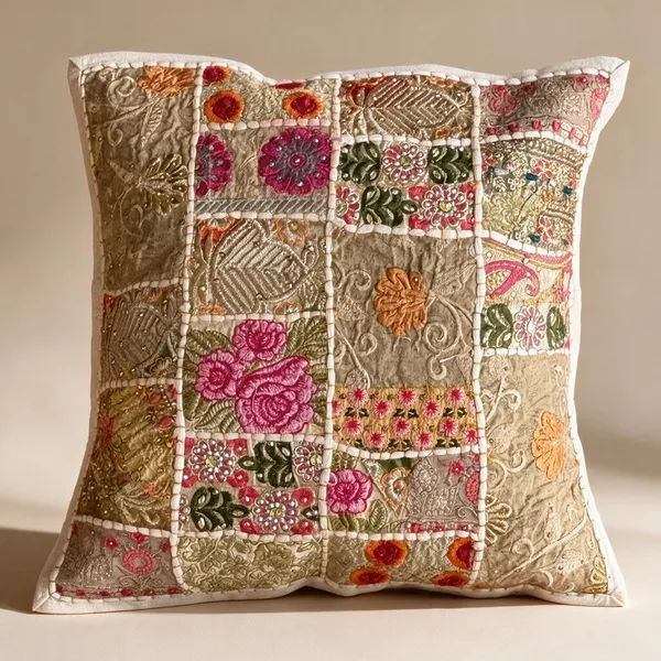 Barmeri_Work_Embroidery_Patchwork_Cushion_Cover_White