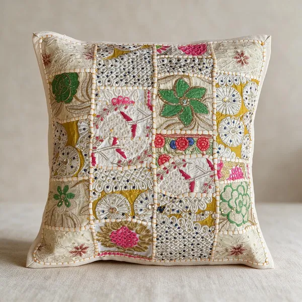 Barmeri_Work_Embroidery_Patchwork_Cushion_Cover_White