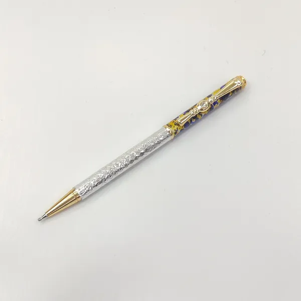 999_Handcrafted_Pure_Silver_Ballpoint_Pen_Blue_Gold_Default_Title