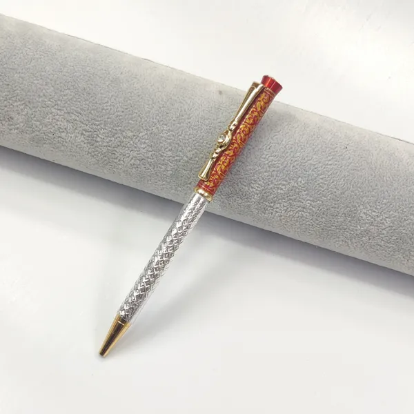 999_Pure_Silver_Ballpoint_Pen_With_Royal_Nakashi_Default_Title