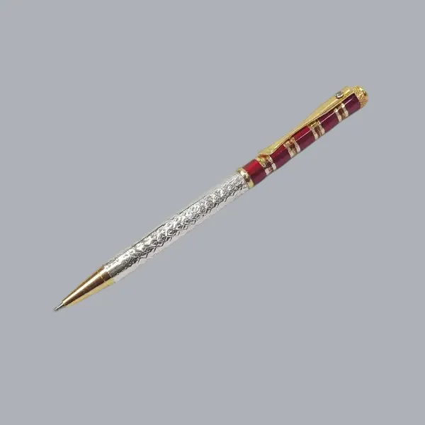 999_Pure_Silver_Ballpoint_Pen_Royal_Red