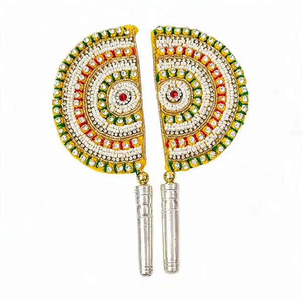 Handcrafted_Pure_Silver_Pankhi_For_Thakur_Ji_With_Pearl_Work