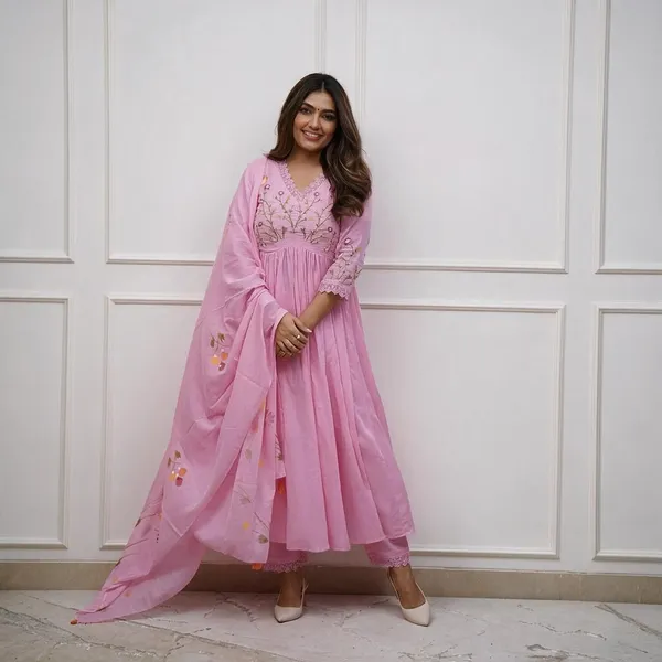 Pink_Floral_Embroidered_Anarkali_Suit_Set_With_Dupatta