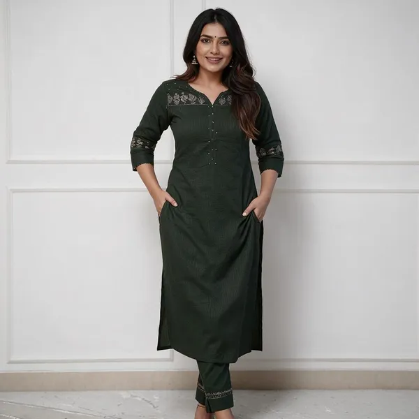 Bottal_Green_Kurti_With_Pant