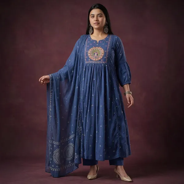 Blue_Embroidered_Anarkali_Suit_With_Peacock_Motif_And_Dupatta_Set