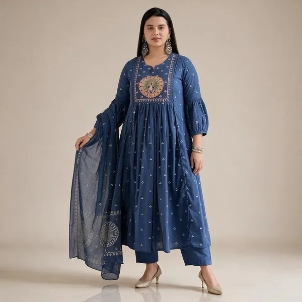 Blue_Embroidered_Anarkali_Suit_With_Peacock_Motif_And_Dupatta_Set