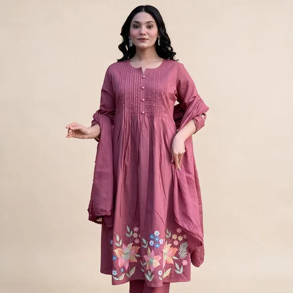 Pink_Floral_Embroidered_Anarkali_Suit_Set_With_Dupatta