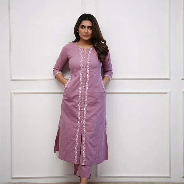 Lavender_Embroidered_Straight_Kurta_Set_With_Pants