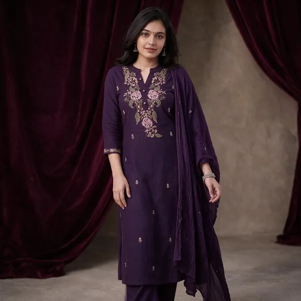 Purple_Embroidered_Ethnic_Suit_Set_With_Dupatta