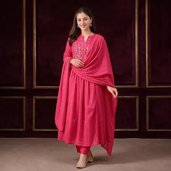 Pink_Embroidered_Anarkali_Kurta_Set_With_Dupatta