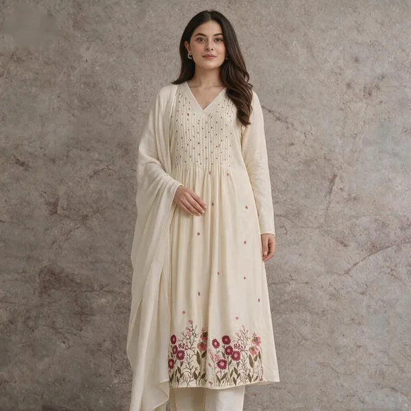 Elegant_Off_White_Embroidered_Anarkali_Kurta_Set_With_Floral_Detailing