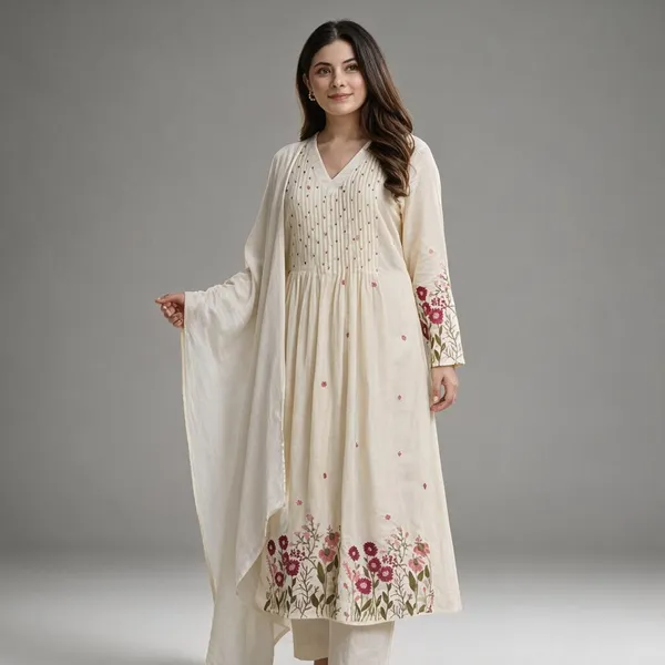 Elegant_Off_White_Embroidered_Anarkali_Kurta_Set_With_Floral_Detailing